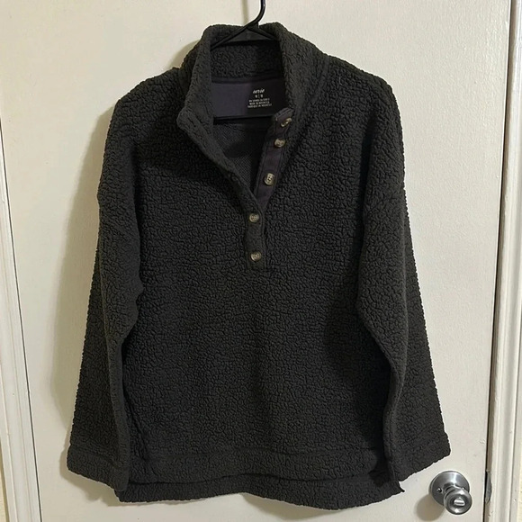 EUC Aerie Oversized Sherpa Soft Button Pullover Sweater - Picture 1 of 3
